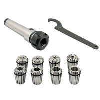 MT3/ER32 Collet Chuck Set with 8 Metric Collets (M12 Thread)